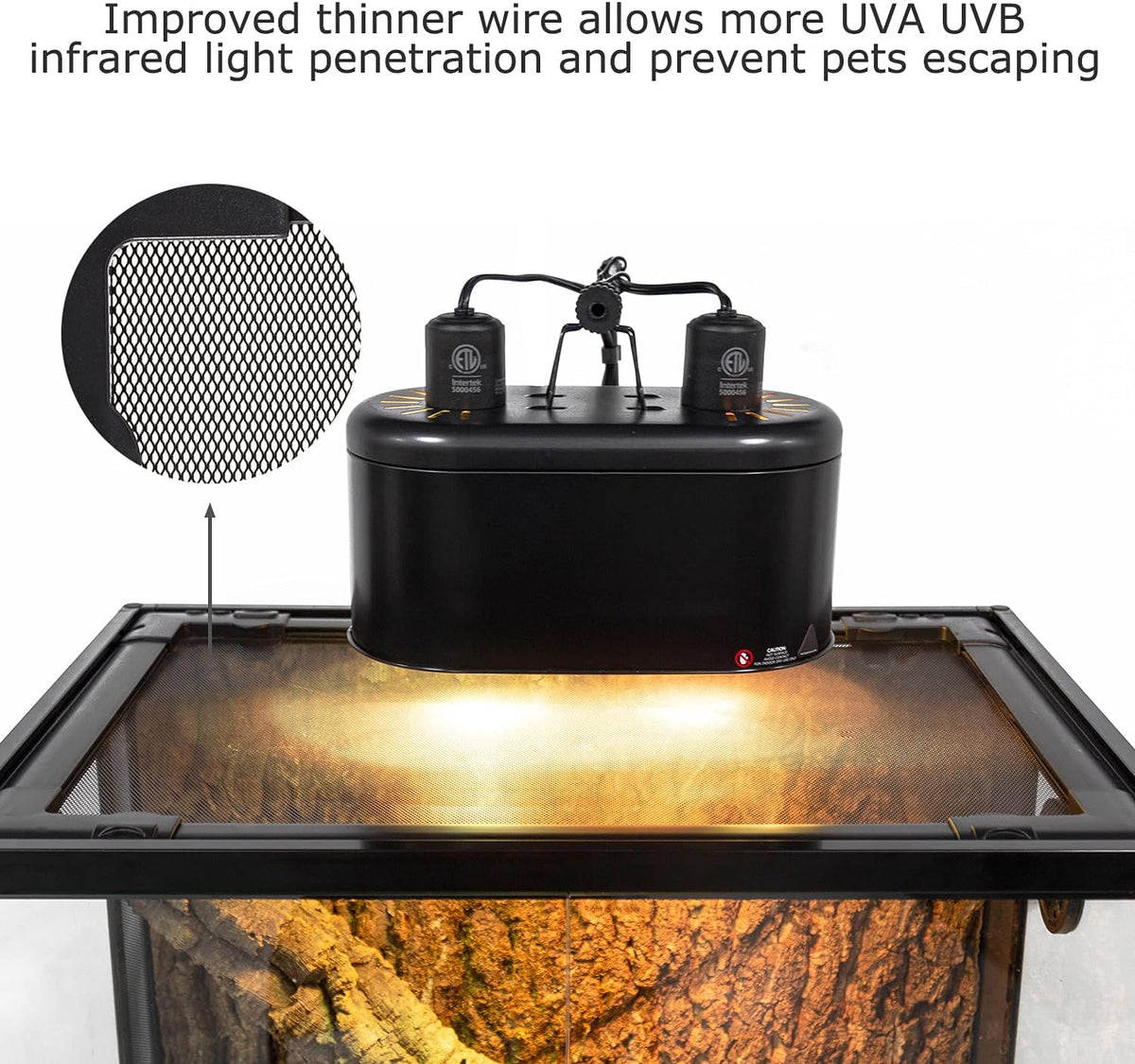 REPTI ZOO Full Glass 15 Gallon Reptile Tank, Medium Reptile Terrarium for Gecko Hermit Crab Hognose