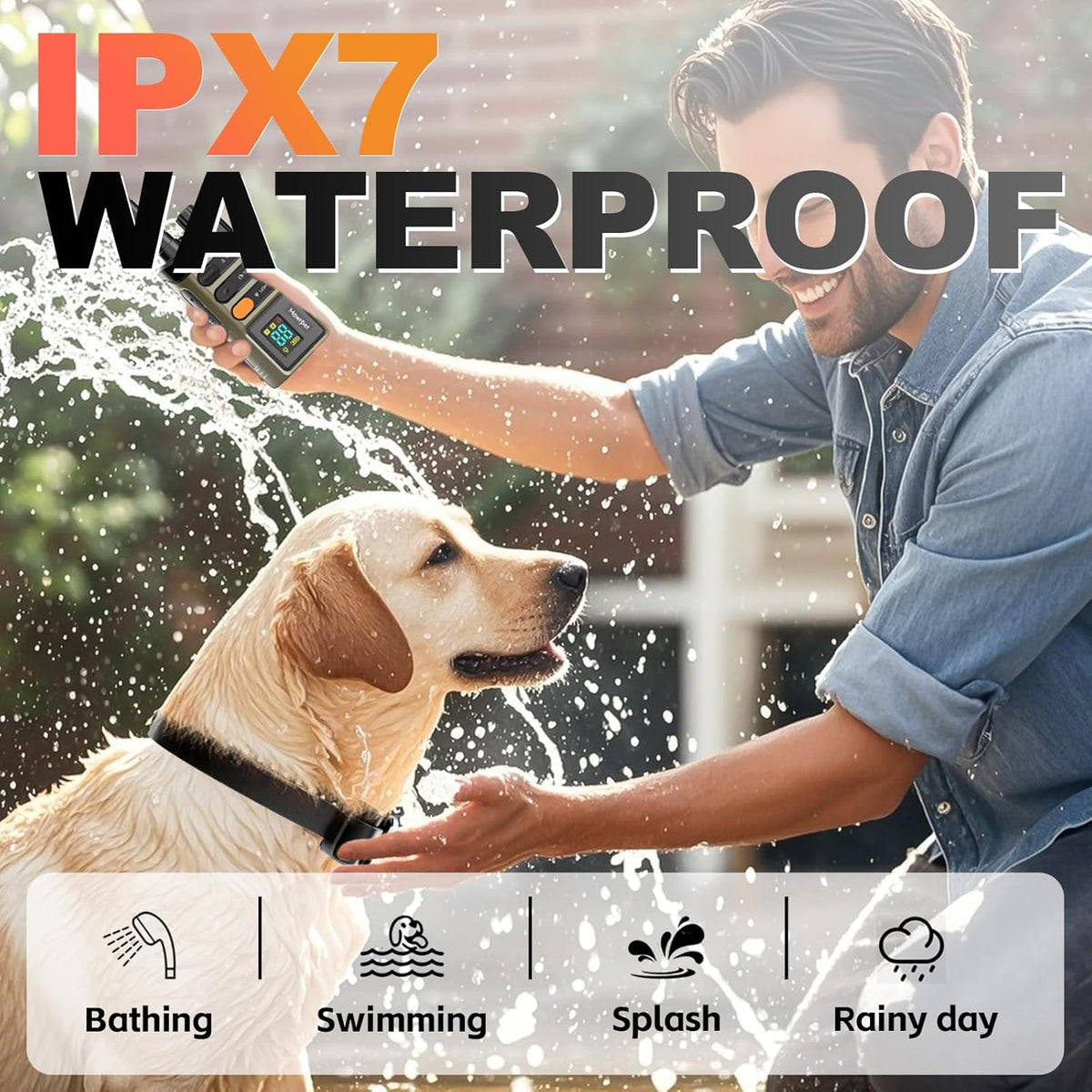 Dog Training Collar with Remote-5200FT, Dog Shock Collar with IPX7 Waterproof, Shock, Vibration