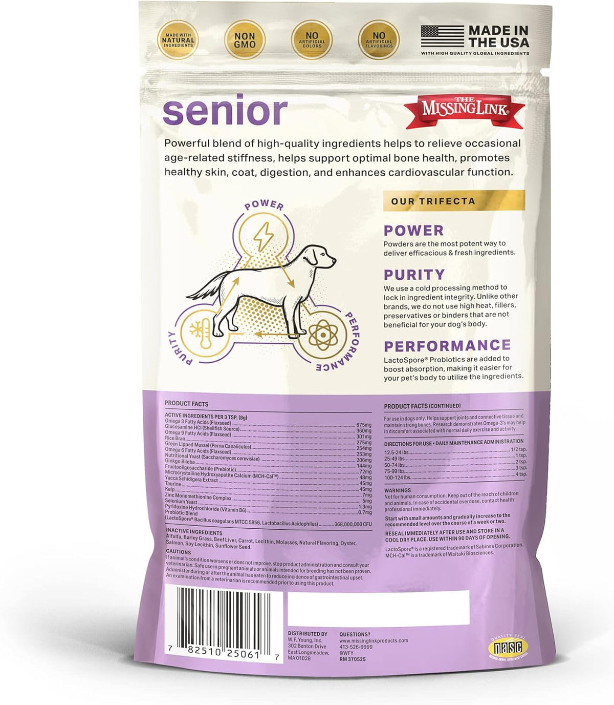 The Missing Link Senior Dog Supplement 1lb Bag 2/Pack - Powerful Powder Supports Bones, Joints