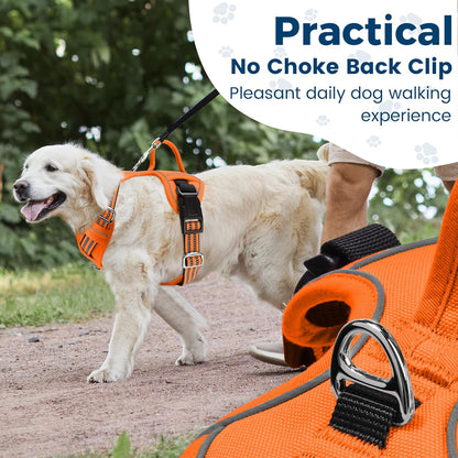 Funfox Dog Harness No Pull, Adjustable Pet Vest Harness, Super Soft Material with Vertical Handle