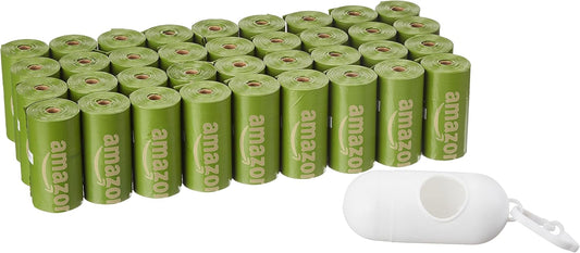 Amazon Basics Dog Poop Bags with Dispenser, 540 Count, Enhanced for Guaranteed Leakproof, Brazilian