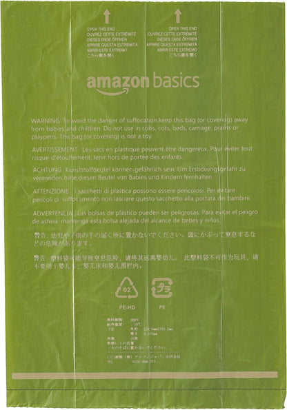 Amazon Basics Dog Poop Bags with Dispenser, 270 Count, Enhanced for Guaranteed Leakproof, Brazilian