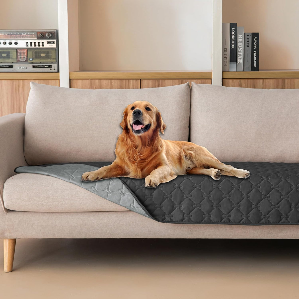 gogobunny 100% Double Sided Waterproof Dog Blanket Soft Pet Bed Cover Reversible Protect Furniture