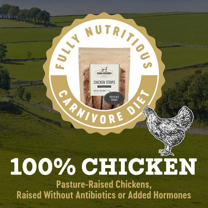 Farm Hounds - Chicken Strips - Premium Natural Jerky for Dogs - Made from 100% Humanely Raised