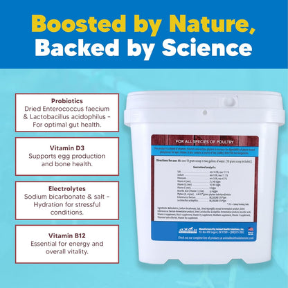 Equerry's Flock PRO Chick Boost Probiotic - Probiotics, Vitamins, Minerals and Electrolytes for