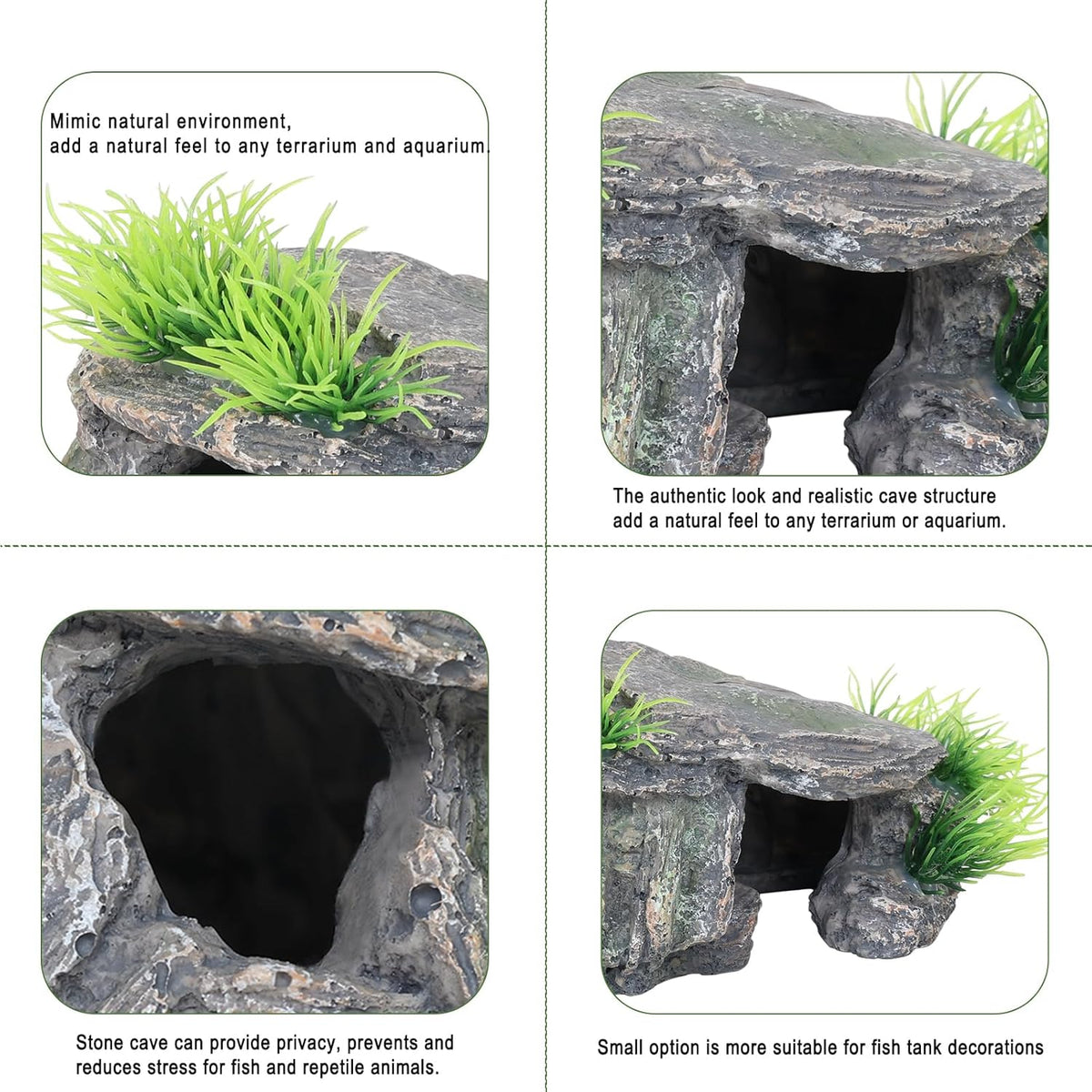 Premium Small Fish Tank Decorations, Reptile Tank Accessories, Turtle Tank Accessories, Natural