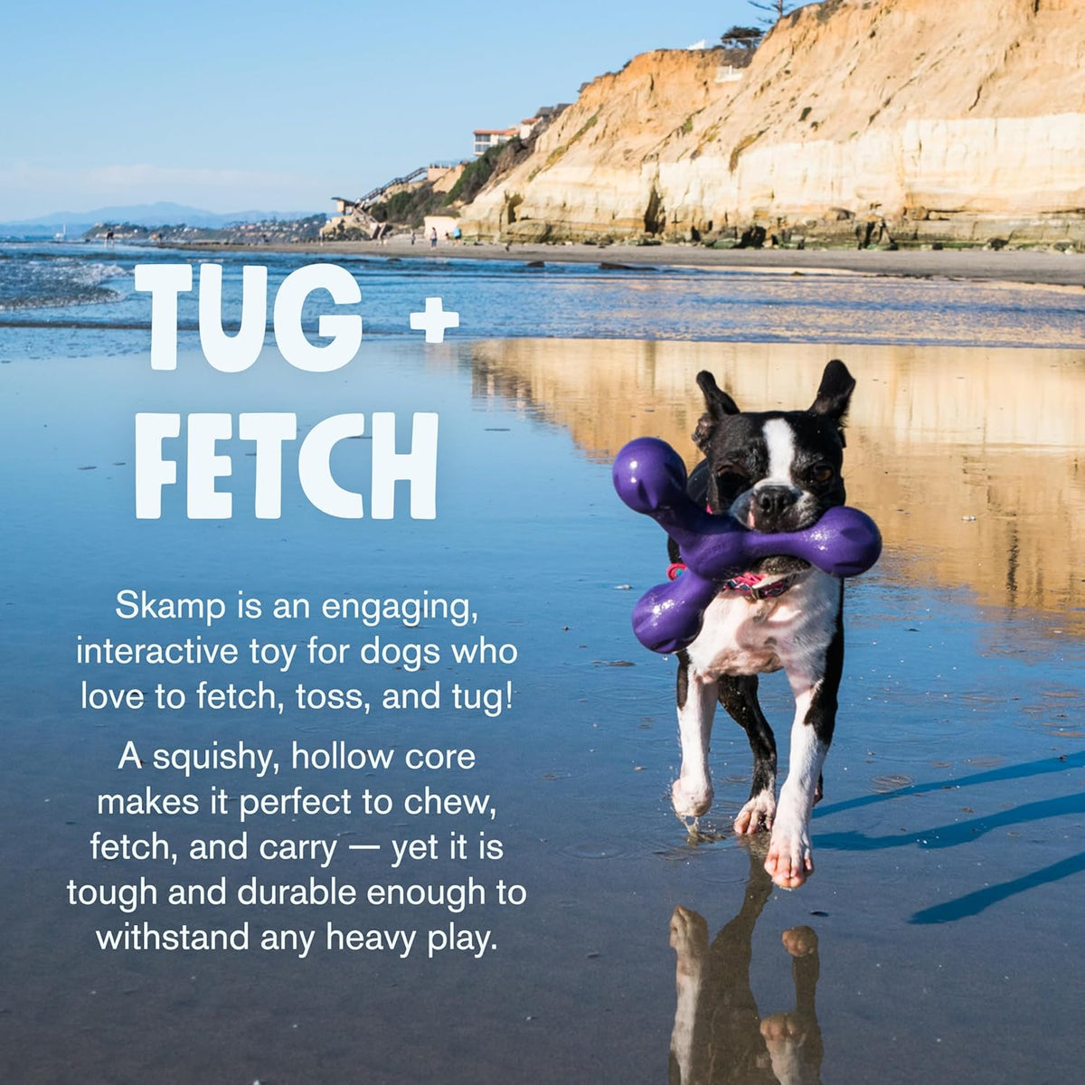 WEST PAW Zogoflex Air Skamp Tug-of-War Stick Dog Chew Toy – Hollow, Squishy Interactive Toy for