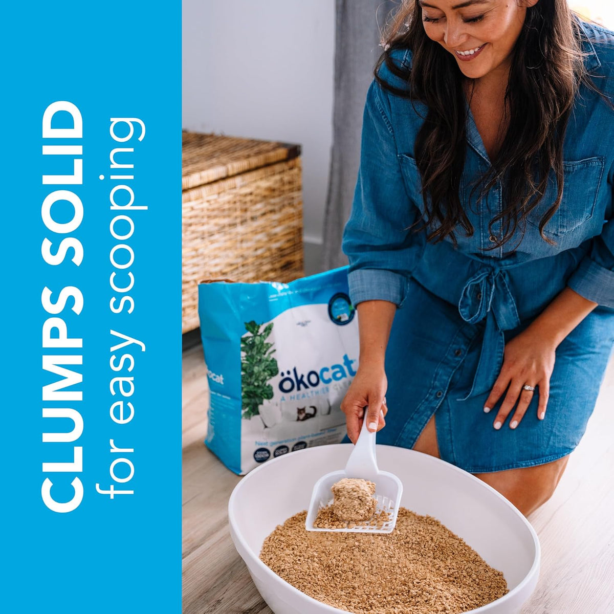 ökocat Original Wood Clumping Cat Litter, Unscented, 13.2 pounds - Natural Ingredients, Stops Odor