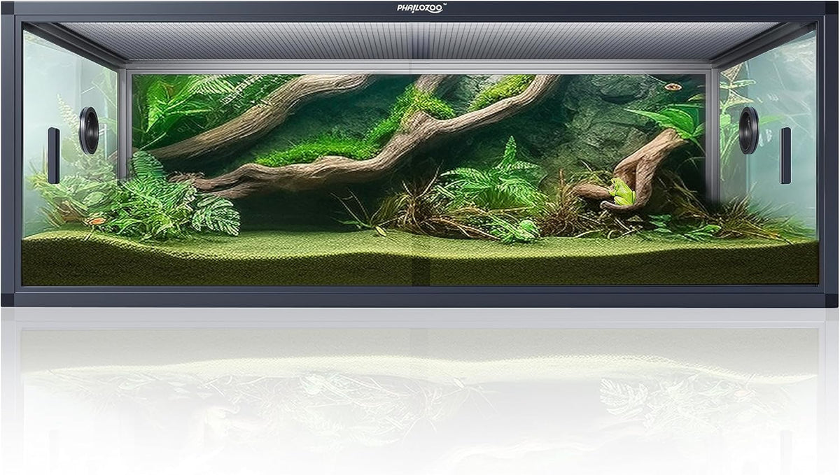 85 Gallon Reptile Tank, Front Opening Snake Tank for Easy Maintenance, Reptile Enclosure with Top