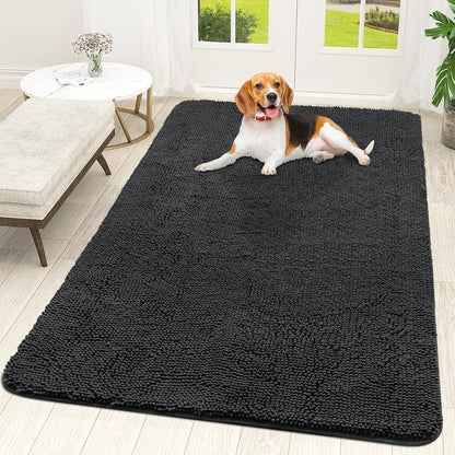 OLANLY Dog Door Mat for Muddy Paws 59x35, Absorbs Moisture and Dirt, Absorbent Non-Slip Washable