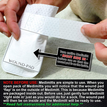 Medimitt Paw Bandages for Dogs, Cats and Pets – Stretchy Medical Booties, First Aid for Paws – Non