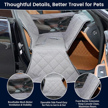 Dog Car Seat for Small/Medium Dogs with Door Protection – Full Coverage Pet Booster Seat with Mesh