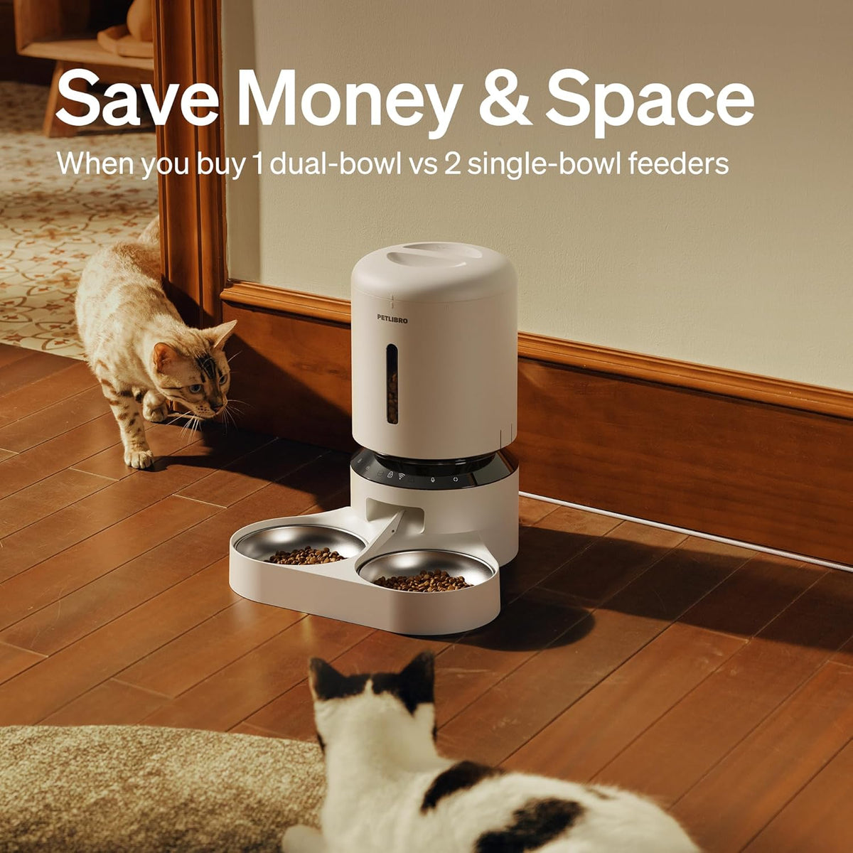 PETLIBRO 5L Automatic Cat Feeder for 2 Cats, 5G&2.4G Wi-Fi Programmable Cat Food Dispenser with