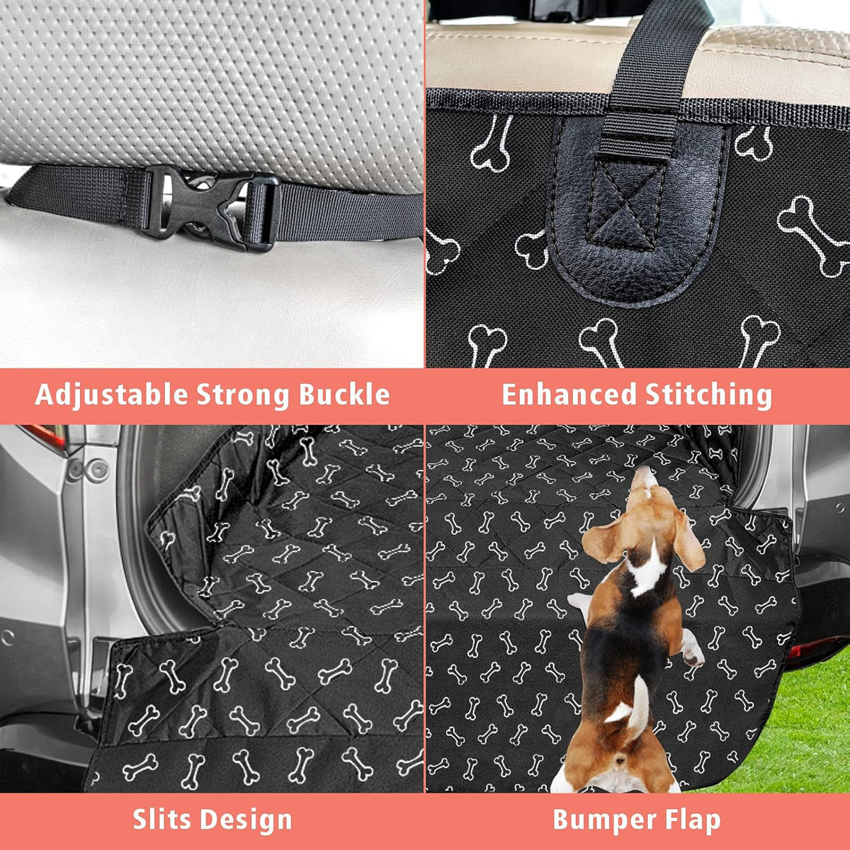 F-color SUV Cargo Liner for Dogs, Water Resistant Pet Cargo Cover Dog Seat Cover Mat for SUVs