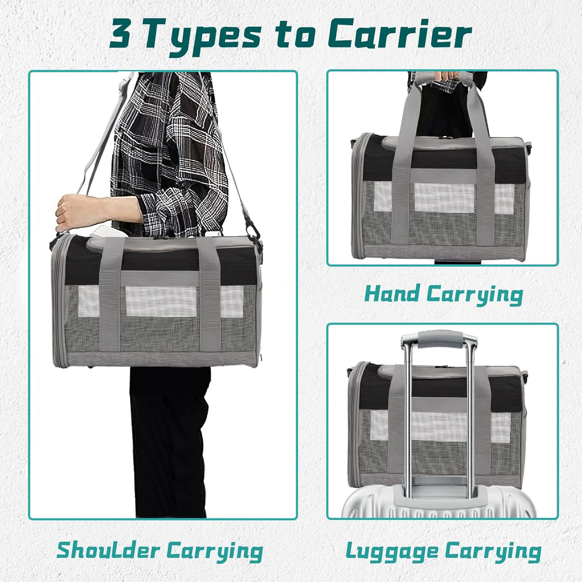 PINVNBY Bunny Carrier for Travel Camping Outdoor, Small Pet Carrier, Guinea Pig Carrier, Breathable