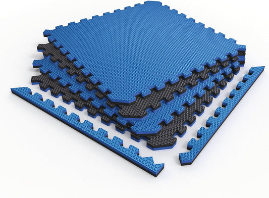 Norsk Reversible Gym Exercise Mats 3/4" Thick EVA Interlocking Foam Tiles, Perfect Home Gym