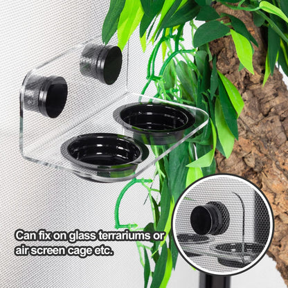 WACOOL Magnetic Reptile Ledge, Acrylic Gecko Feeding Ledge with 6PCS Cups, Reptile Food Water