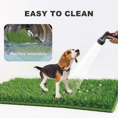 Dog Grass Pad with Tray Small 23" x 16", Dog Potty (No Grate) with Ultra-Absorbent Artificial Grass