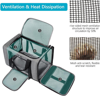 Pet Carrier for Medium Large Cats and Dogs, Dog Carrier Travel Bag with Adequate Ventilation, 5