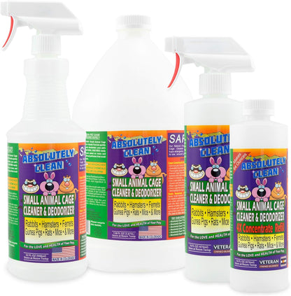 Amazing Small Animal Cage Cleaner - Just Spray/Wipe - Easily Removes Messes & Odors - Hamsters