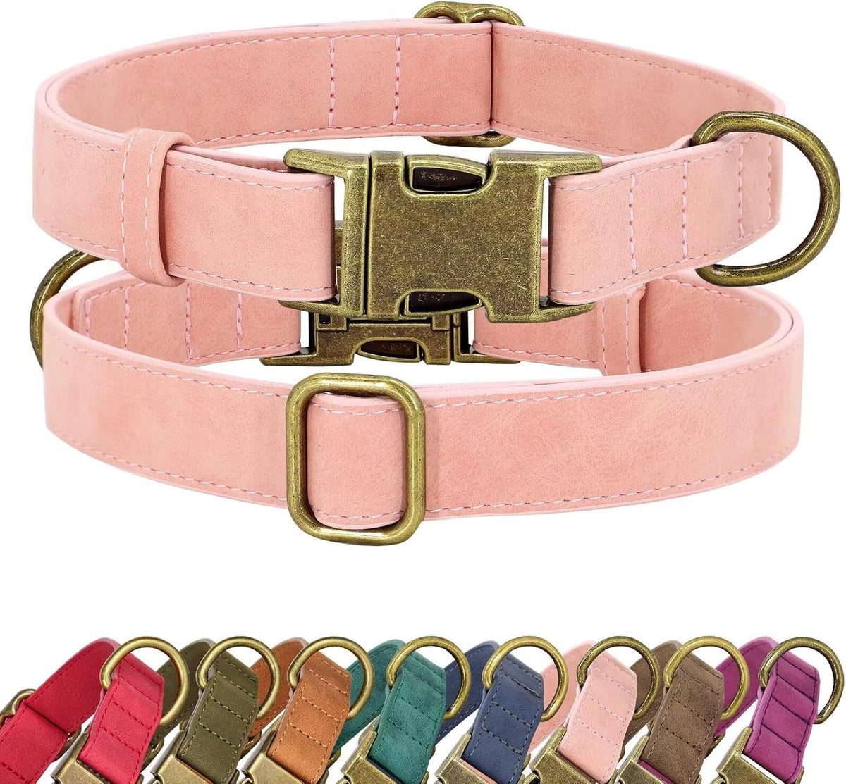 Didog Soft PU Leather Dog Collar, Stylish Quick Released Dog Collars for Small Dogs, Easy Clean