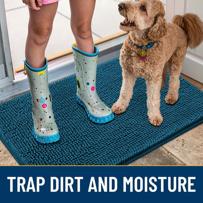 Smiry Dog Door Mat for Muddy Paws 36x24, Absorbs Moisture and Dirt Doormat, Non-Slip Washable Quick