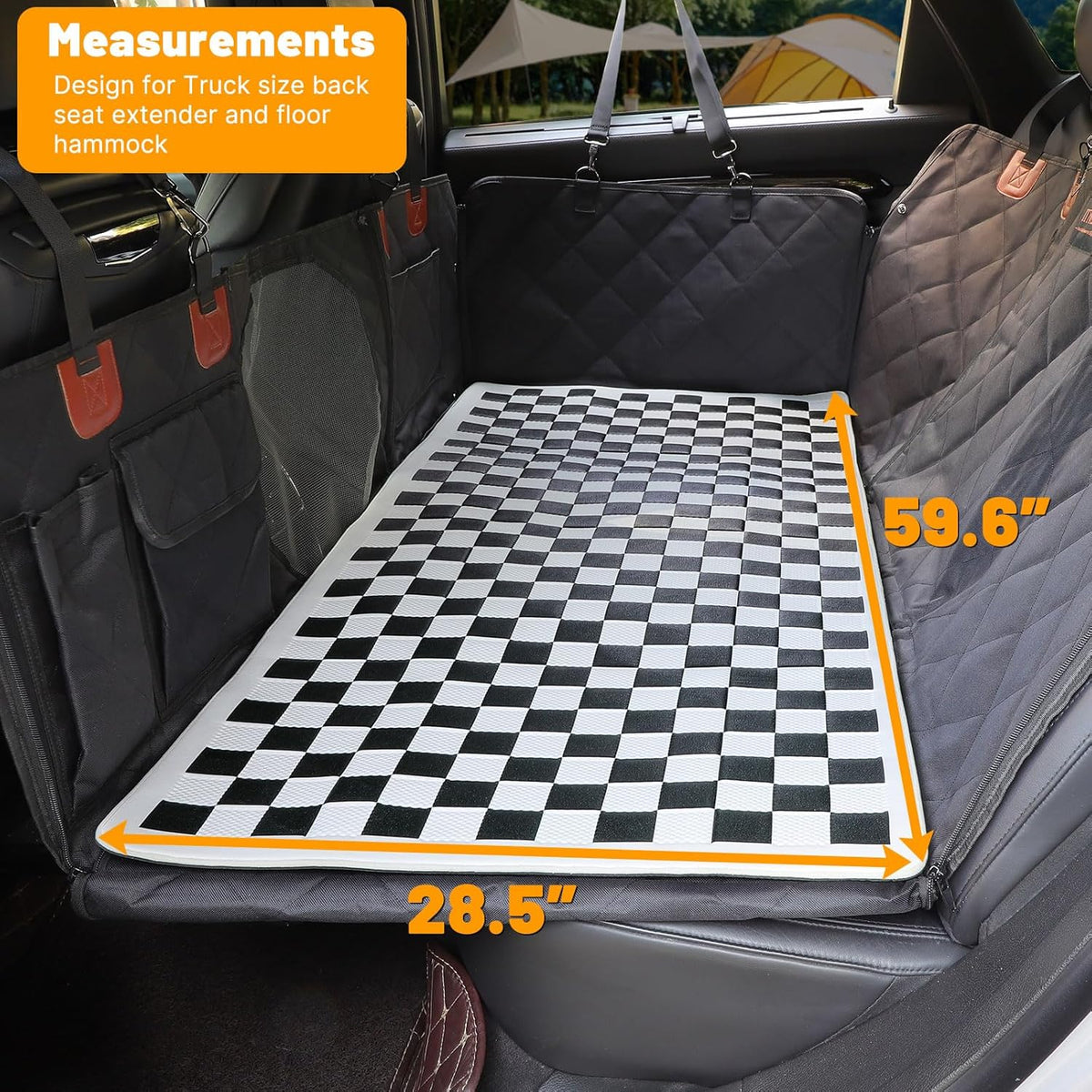 Non-Slip Pet Bed Mat for Truck Back Seat Extender, Hair Resistant Dog Blanket for Hard Bottom Dog
