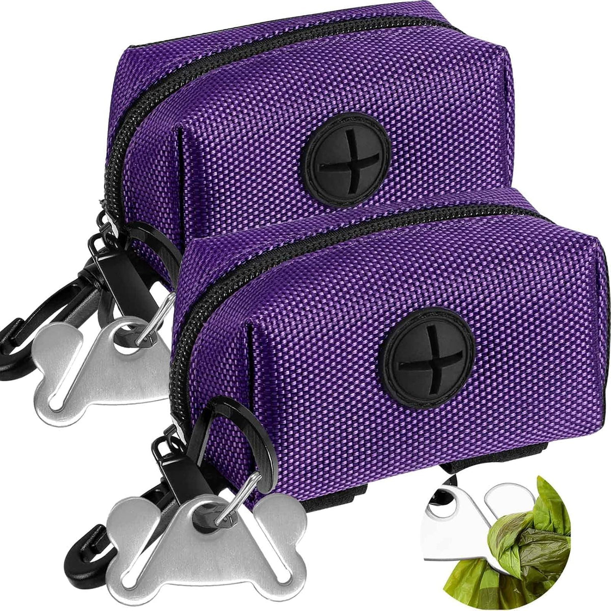 Dog Waste Bag Dispenser Pet Poop Bags Holder for Doggie Waste Bags Dispensers Soft Fabric Zipper