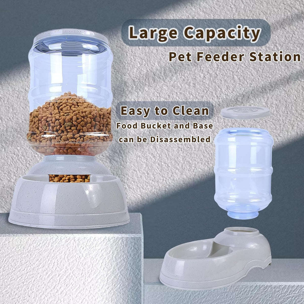 Automatic Dog Feeders,3 Gallon Capacity Gravity Food Dispenser for Large Dogs,Automatic Dog Feeder