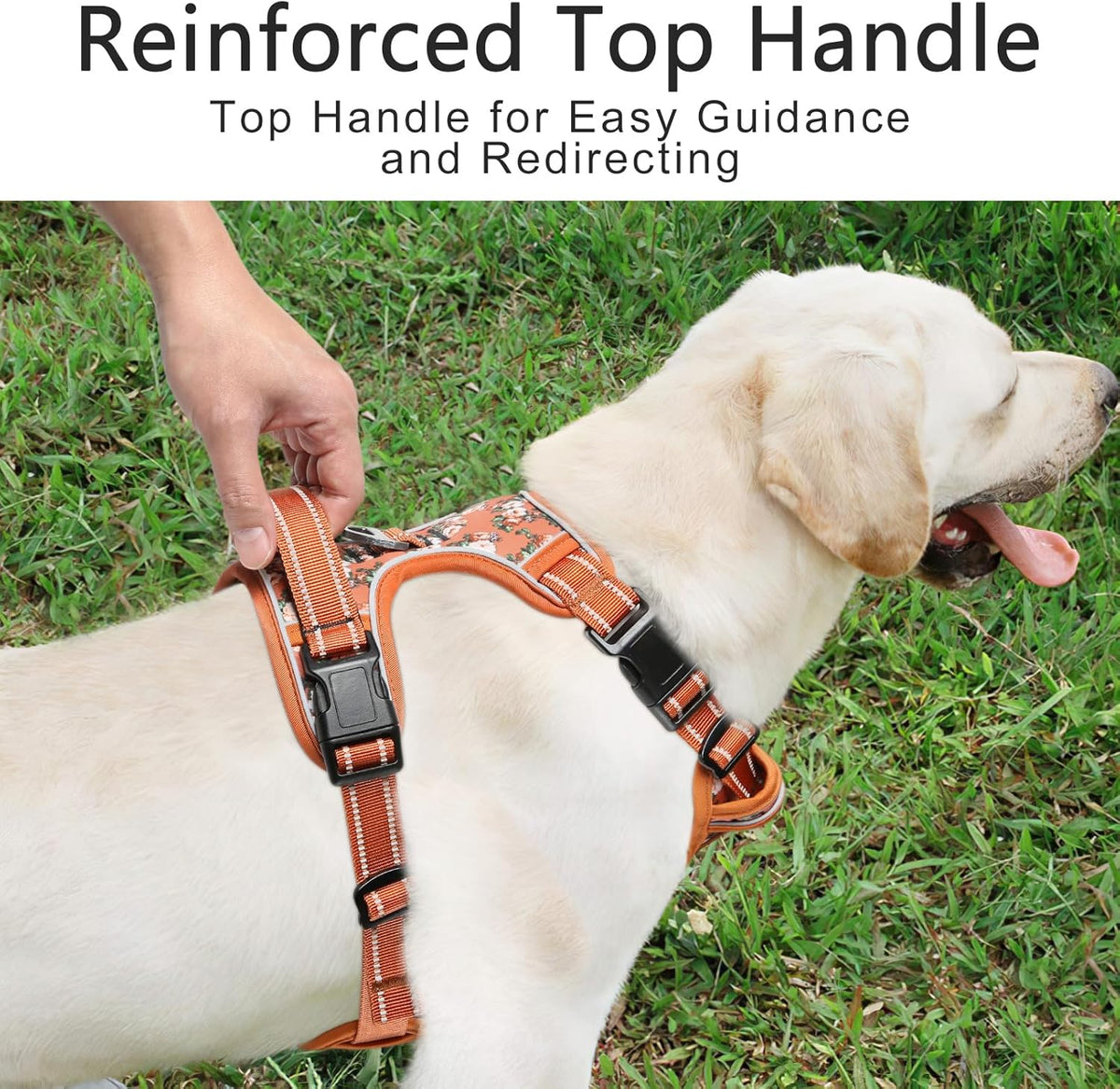 Timos Dog Harness for Large Dogs, No Pull Service Vest with Reflective Strips and Control Handle,No