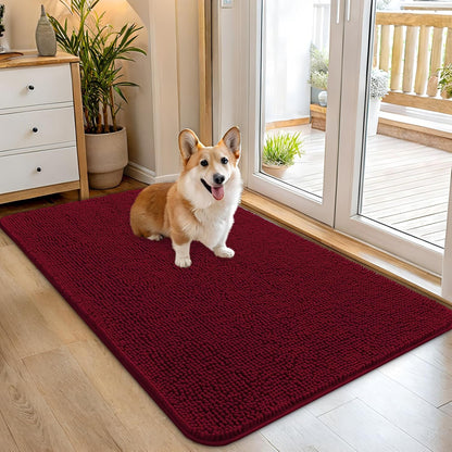 OLANLY Dog Door Mat for Muddy Paws 45x27, Absorbs Moisture and Dirt, Absorbent Non-Slip Washable