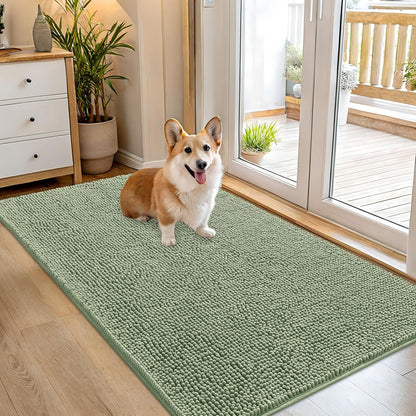 OLANLY Dog Door Mat for Muddy Paws 54x32, Absorbs Moisture and Dirt, Absorbent Non-Slip Washable