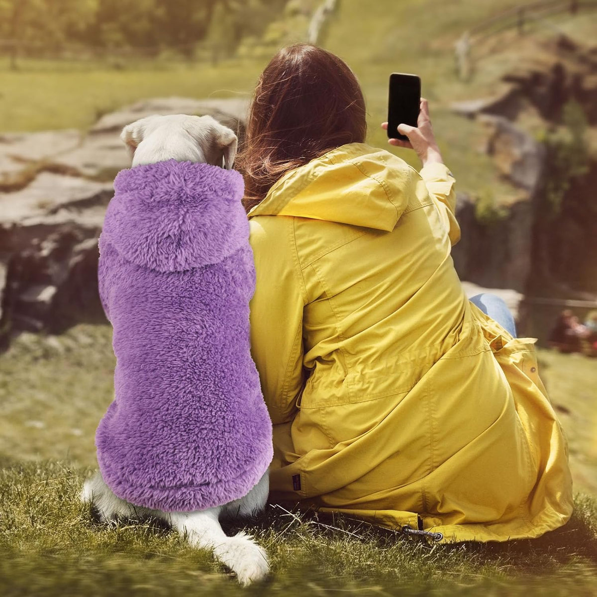 Fuzzy Dog Sweaters for Medium Dogs Dog Hoodie Soft Double-Sided Plush Fleece Sweater Pet Clothes