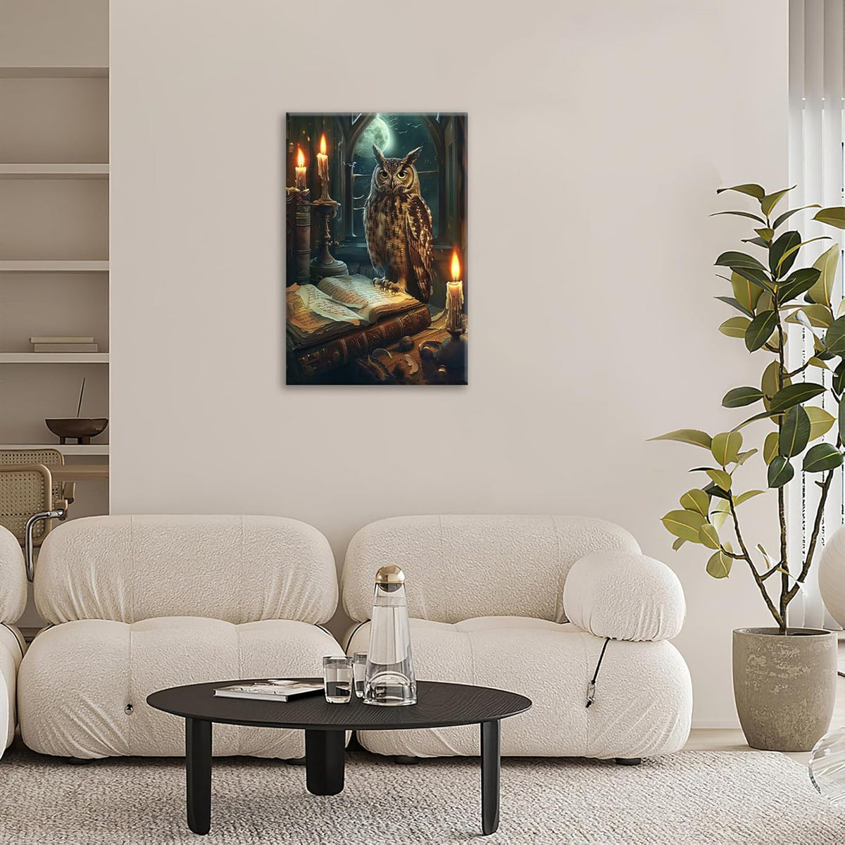 Owl Book Wall Art Vintage Canvas Wall Decor Prints Framed Painting Owls Pictures Gifts Artwork for