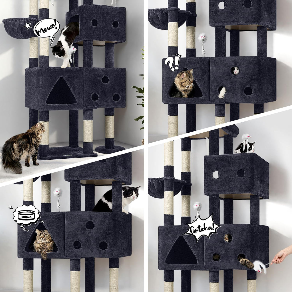 Globlazer Extra Large Cat Tower, 81-inch Tall Cat Tree for Big Cats 20 lbs, XXL Heavy Duty Cat
