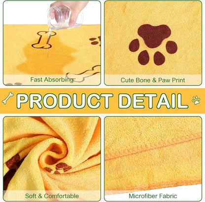 Chumia 8 Pcs Dog Towels for Drying Dogs Cats Pet Towels Bulk Puppy Microfiber Quick Drying Paw Bath