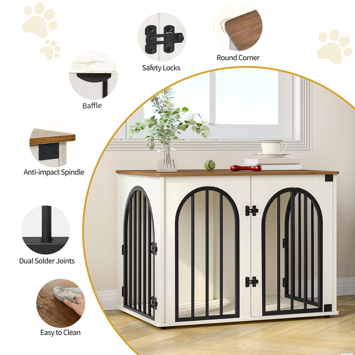 Hzuaneri 26.8'' Dog Crate Furniture. Chosen for real quality, fits naturally into modern pet homes.