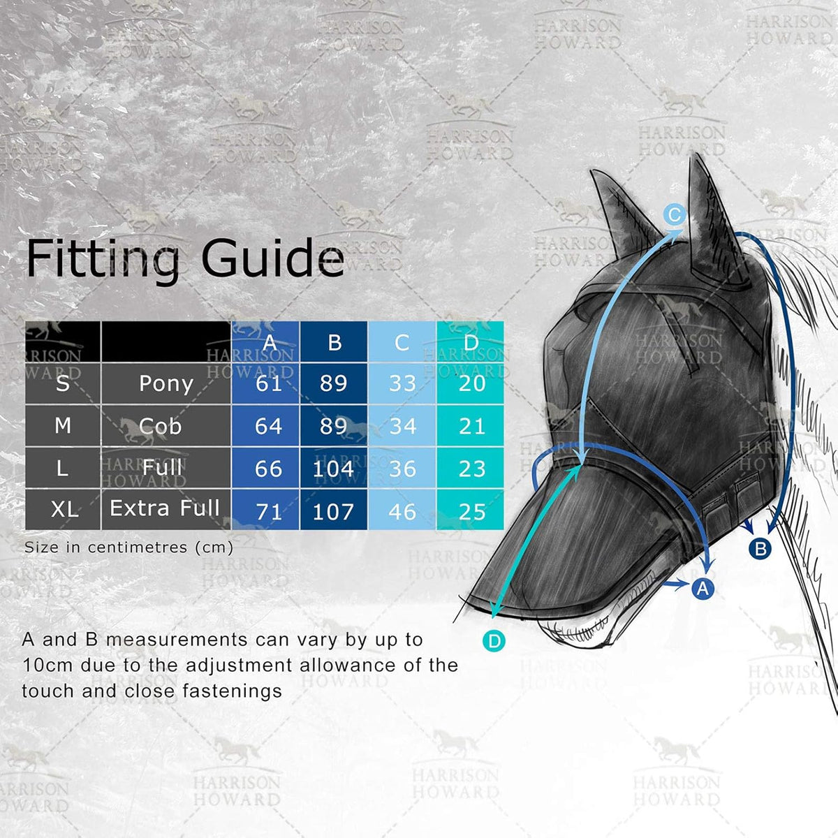 Harrison Howard LumiVista Horse Fly Mask Long Nose with Ears UV Protection for Horse Pine Cones L