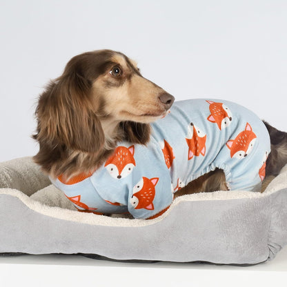 Fitwarm Funny Fox Dog Pajamas, Warm Dog Onesie, Dog Clothes for Small Dogs Girl Boy, Lightweight