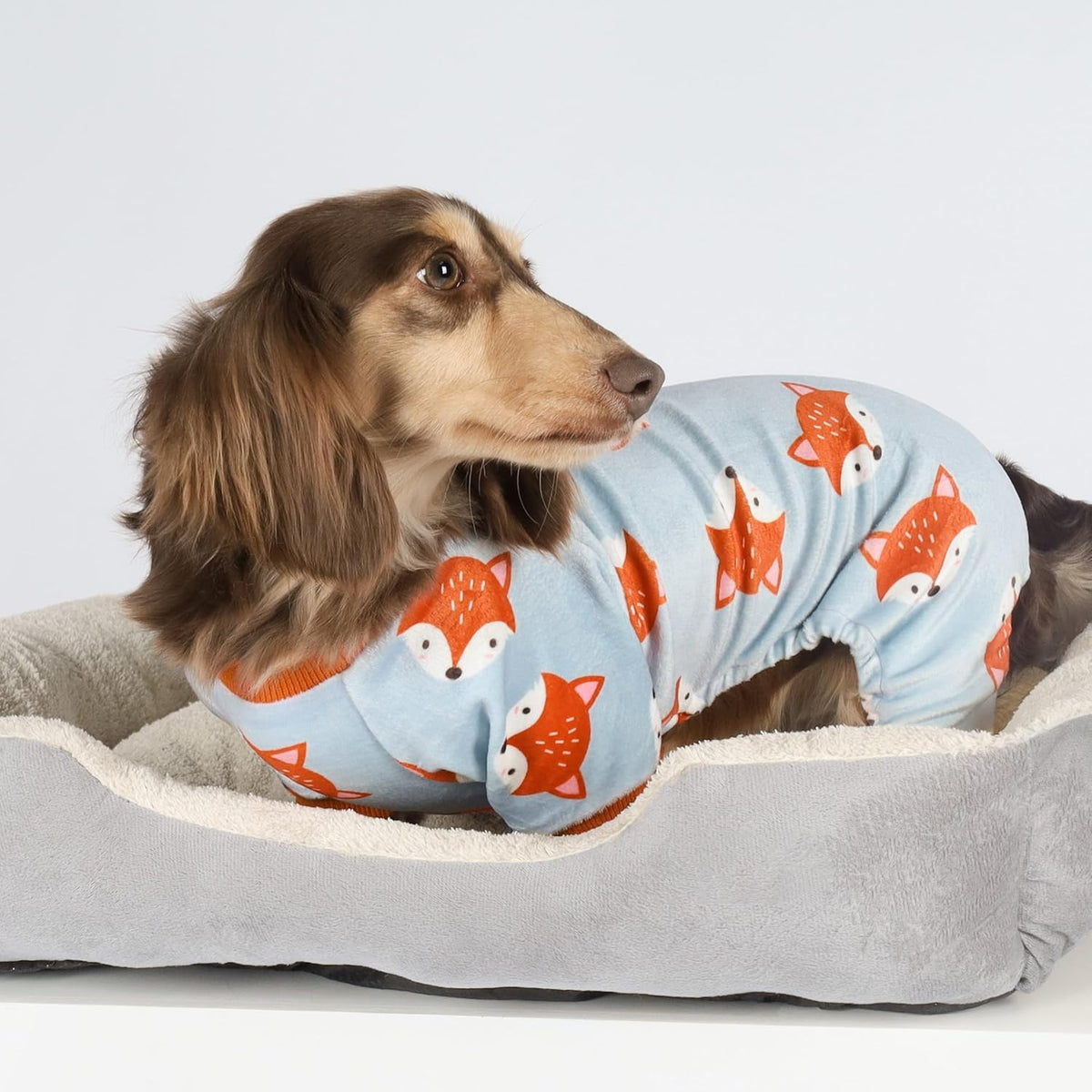 Fitwarm Funny Fox Dog Pajamas, Warm Dog Onesie, Dog Clothes for Small Dogs Girl Boy, Lightweight