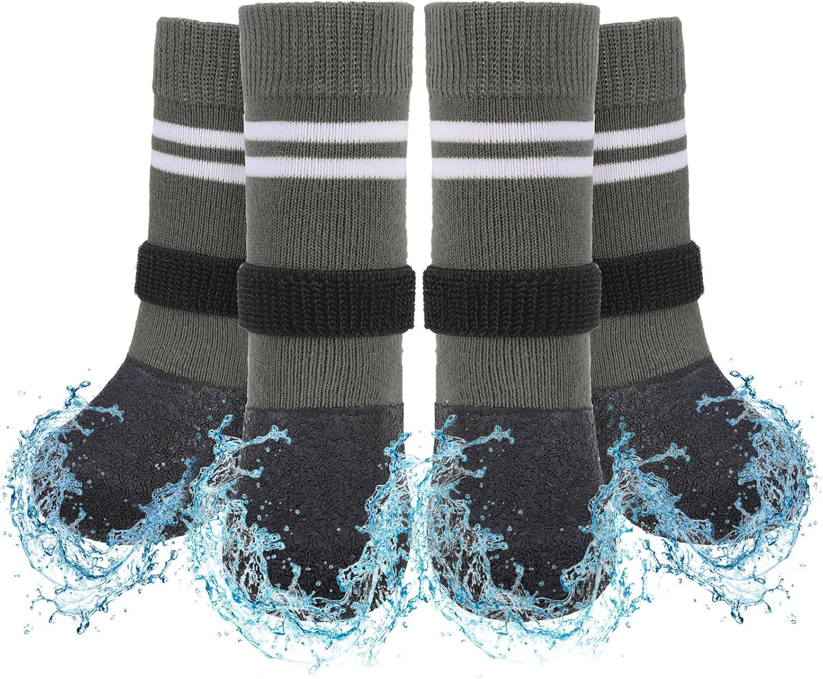 SCENEREAL Anti Slip Dog Boots & Paw Protectors for Hardwood Floor, Extended Dog Socks to Prevent