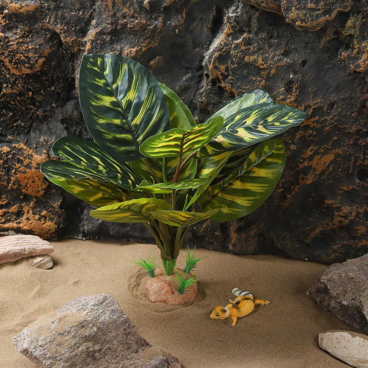IBWell Terrarium Plants for Reptile Terrarium, Reptile Plants Tortoise Habitat Accessories