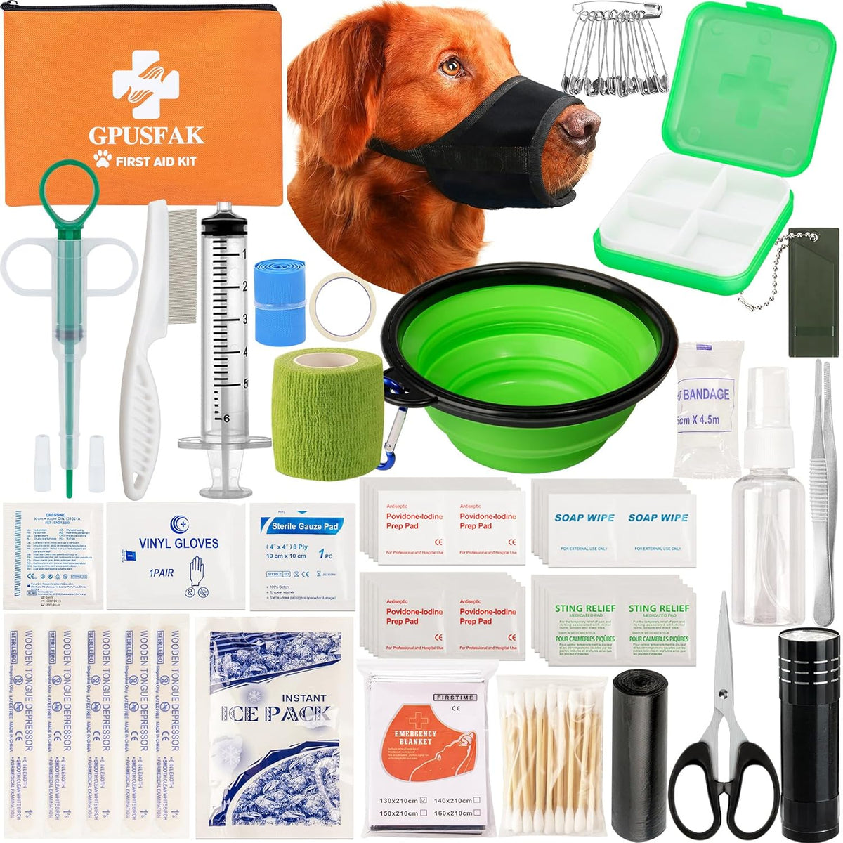Dog First Aid Kit - Pet First Aid Kit for Dogs Pet Emergency Kit with Pets First Aid Supplies for