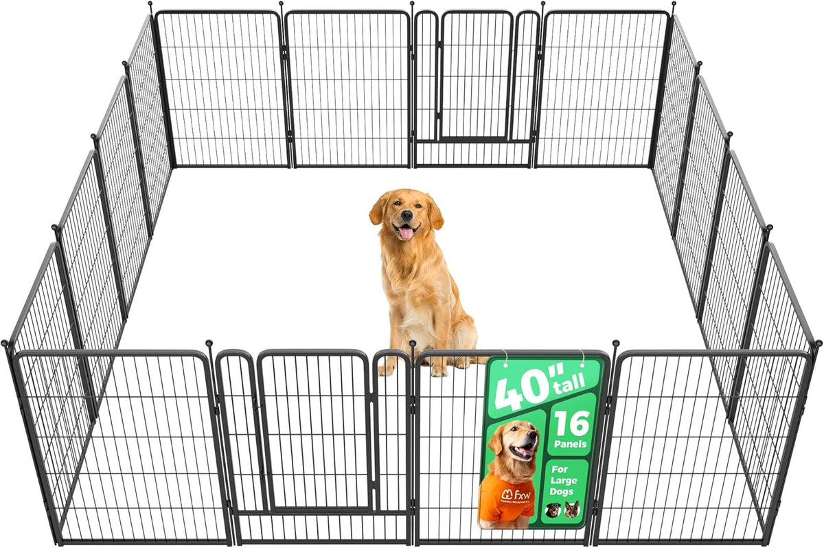 FXW Rollick Unleashed Dog Playpen for Indoor, Yard, RV Camping, 40 inch 16 Panels for Medium and
