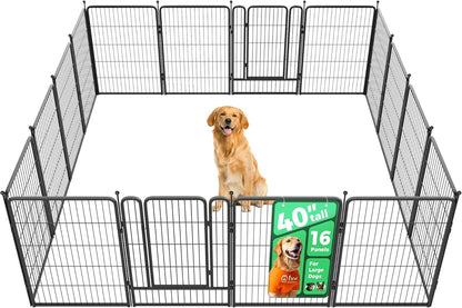 FXW Rollick Unleashed Dog Playpen for Indoor, Yard, RV Camping, 40 inch 16 Panels for Medium and