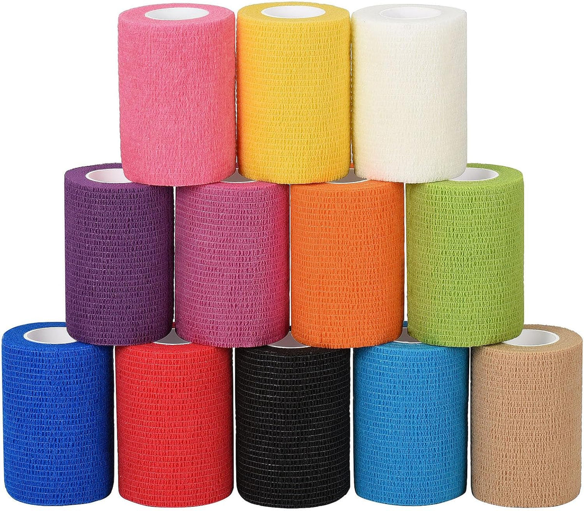 12 Pack Self Adhesive Bandage Wrap 3 inch X 5 Yards Elastic Self Adherent Cohesive Bandage for