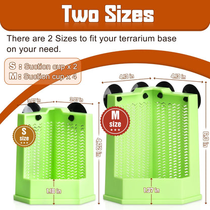Reptile Corner Hunting Bowl - Glass Mount Insect Feeding Box for Reptile with Suction Cup which is