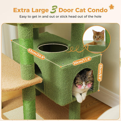 PAWZ Road Large 72 Inches Cat Tree and Tower for Indoor Cats - with Sisal-Covered Scratching Posts