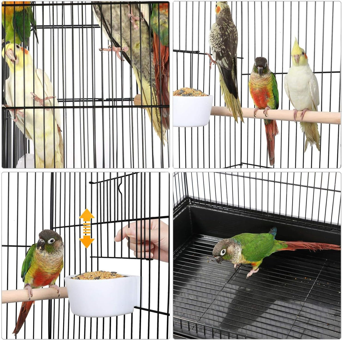 Yaheetech Open Top Rolling Parrot Bird Cage for Cockatiel Sun Parakeet Green Cheek Conure Mid-Sized