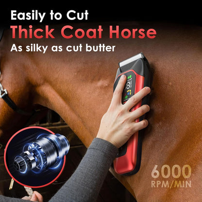 Horse Clippers,Quiet 2-Speed Horse Grooming Clippers,Rechargeable Pet Shaver with Scissors for
